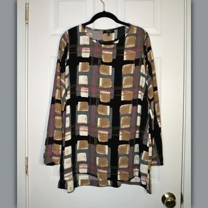 Comfy USA Plaid Crinkle tunic shirt